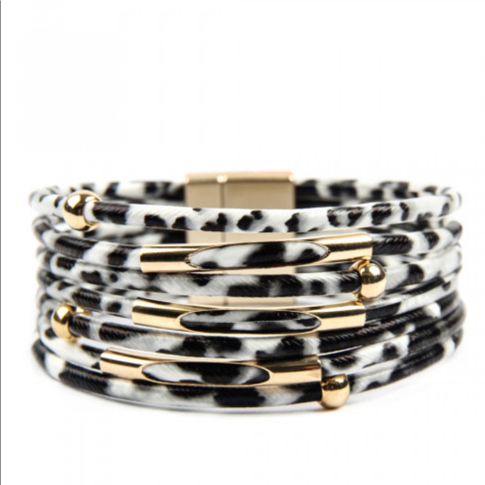 SNOW LEOPARD BANGLE BRACELET